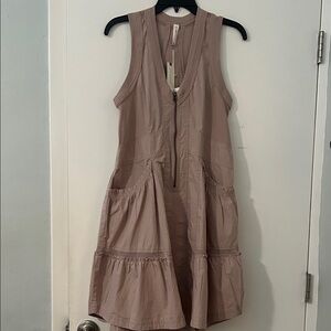 Anthropology Daily Practice Elegant Tan Sleeveless Dress